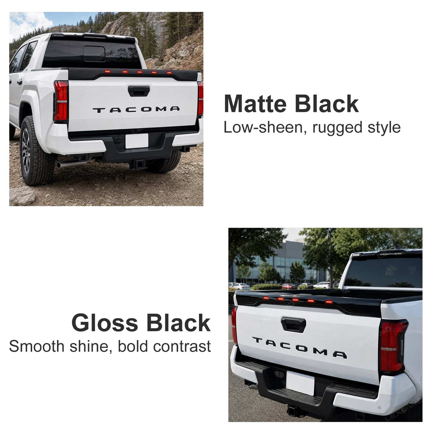 Tacoma Tailgate Protector with LED Lights Rear Tailgate Guard for Toyota