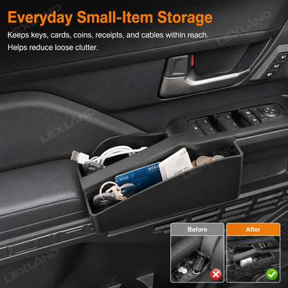 Tacoma/4Runner Front Door Side Organizer Silicone Interior Slot Pockets Tray Storage Box for Toyota