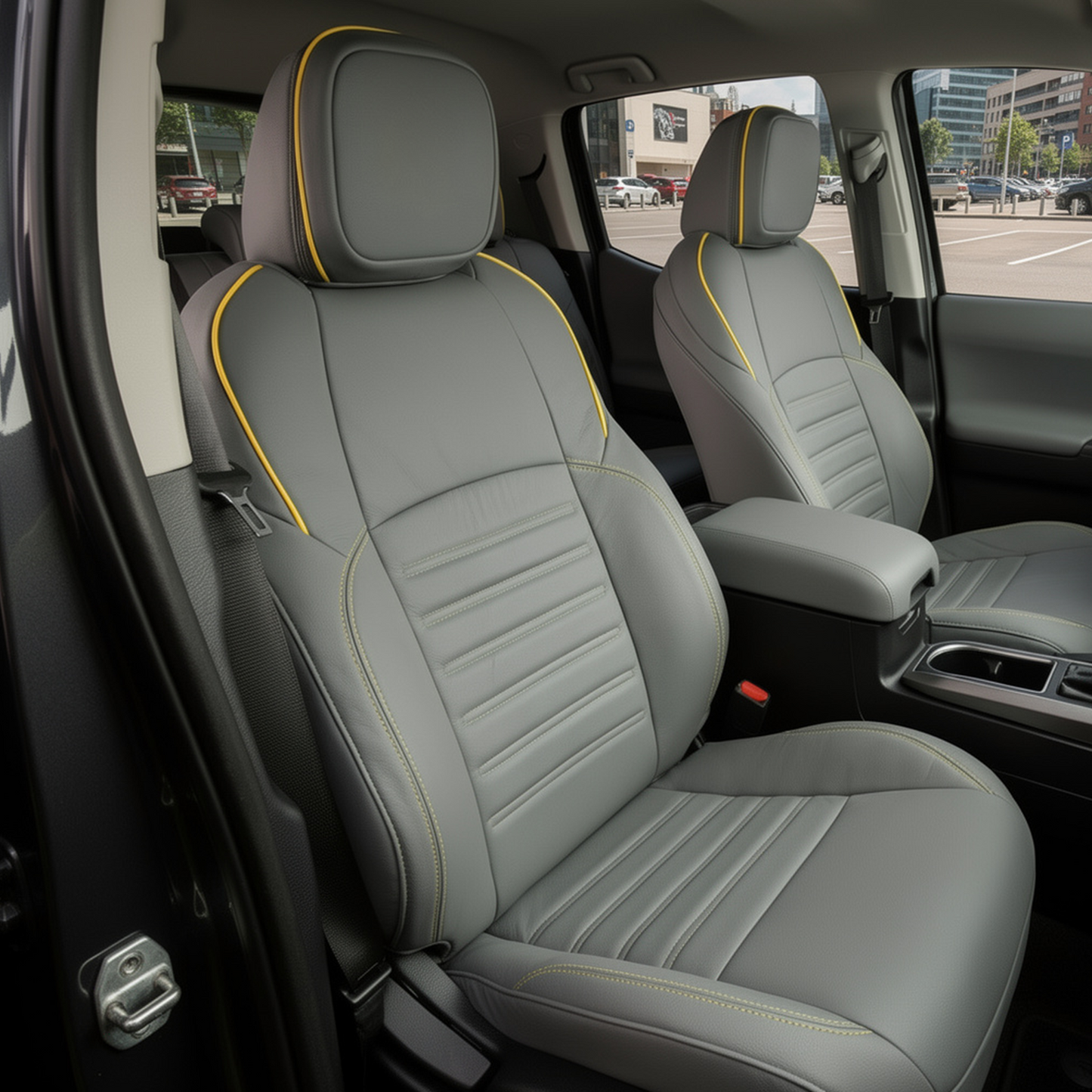 4Runner Seat Covers Embossed Nappa Leather Seat Protector Set with TRD Pro Style for Toyota