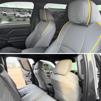 Tacoma/4Runner Seat Covers Embossed Nappa Leather Seat Protector Set with TRD Pro Style for Toyota