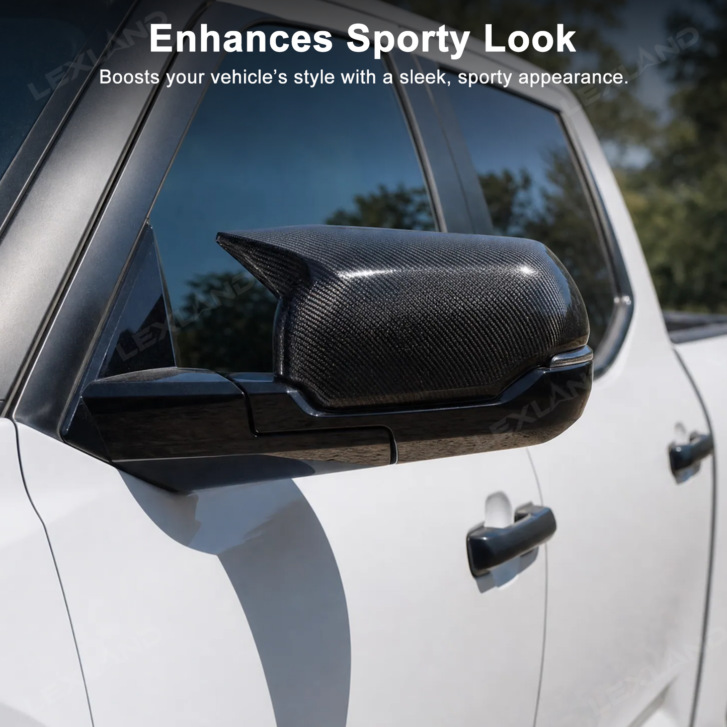 Tundra Side Mirror Covers ABS Door Mirror Caps Sport Style Rearview Mirror Overlay