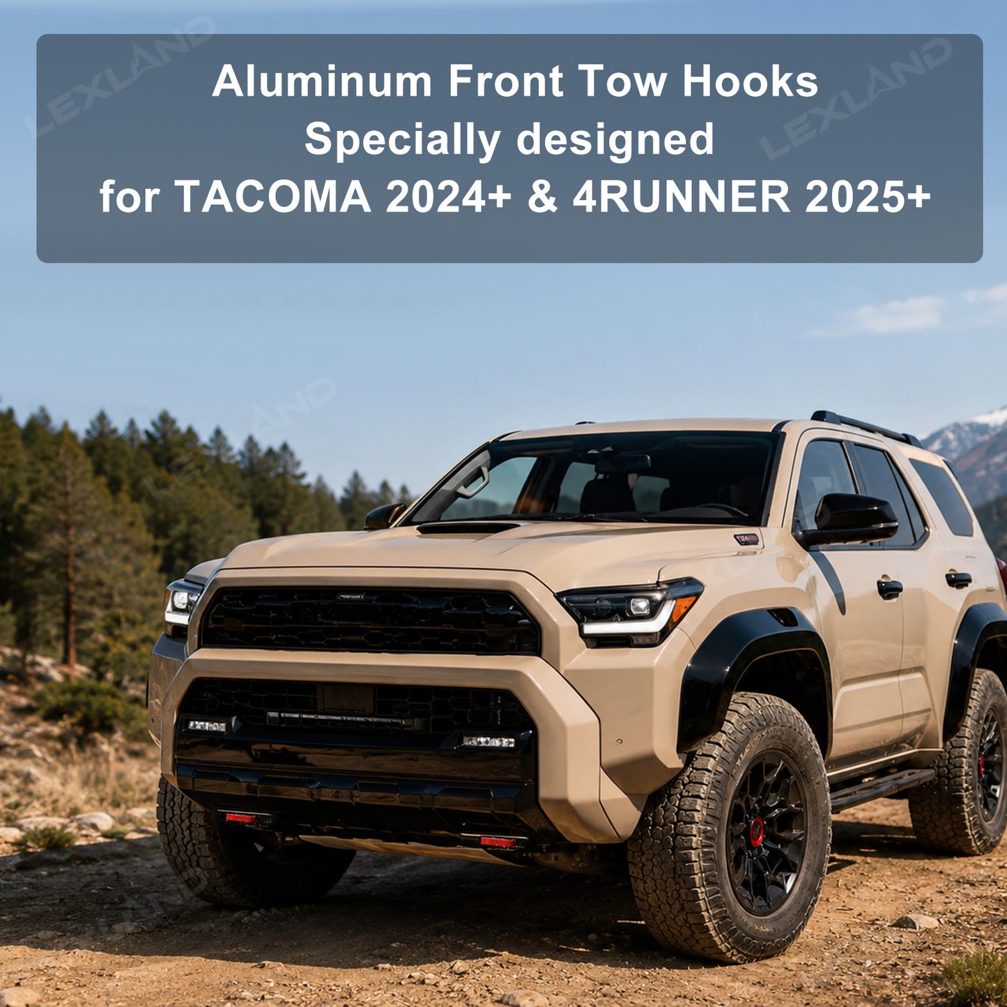 Tacoma/4Runner Front Tow Hooks Aluminum Recovery Hooks Tow Points 3.0 for Toyota