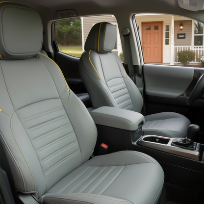 4Runner Seat Covers Embossed Nappa Leather Seat Protector Set with TRD Pro Style for Toyota