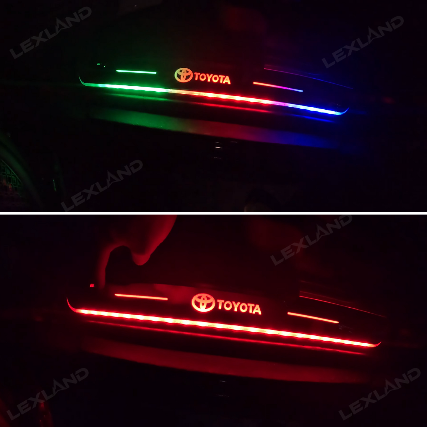 4Runner/Tacoma Illuminated Door Sill Plates RGB LED Door Sill Protectors Trim Covers for Toyota