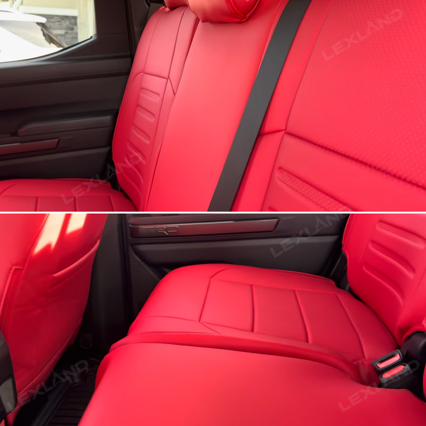 Tacoma /4Runner Seat Covers Full Coverage Embossed Seat Protector with TRD Letter Style for Toyota