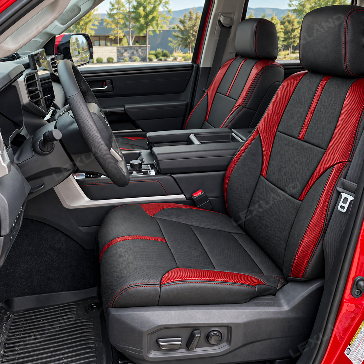 Tundra Seat Covers Carbon Fiber Style Custom Seat Protector Interior Cover for Toyota