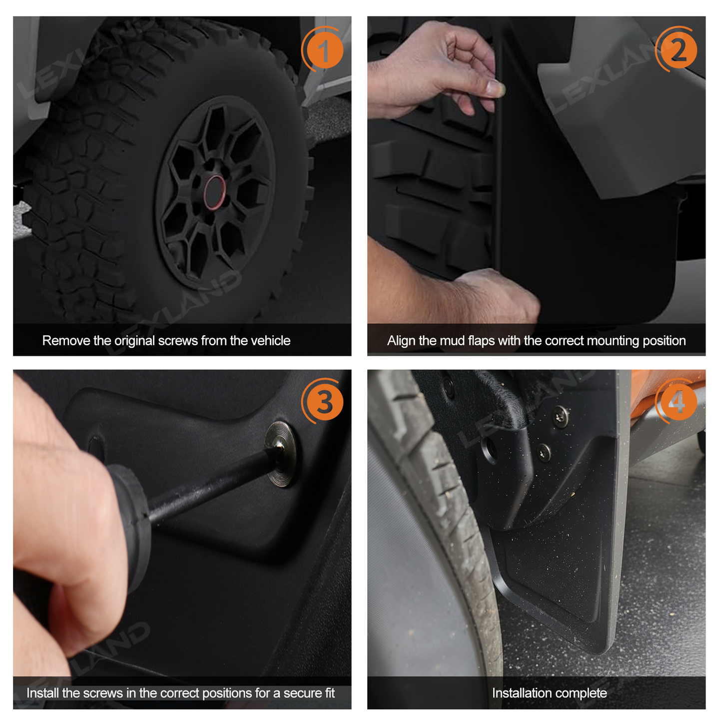 Tacoma Mud Flaps Fender Mudguards No Drilling Splash Guards for Toyota