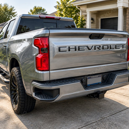 Silverado 1500 Tailgate Letters 3D Raised Tailgate Insert Overlays Rear Emblem Trim for Chevrolet