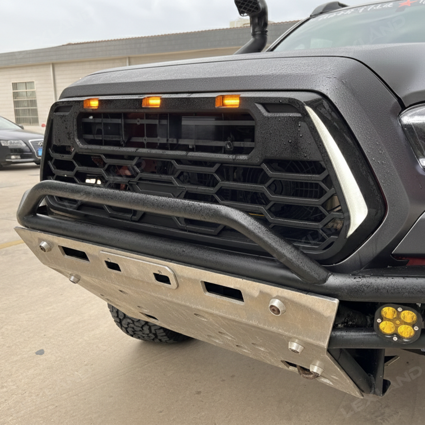 Tacoma Front Bumper Grille With DRL & Turn Signals TRD PRO Style Front Grill Replacement