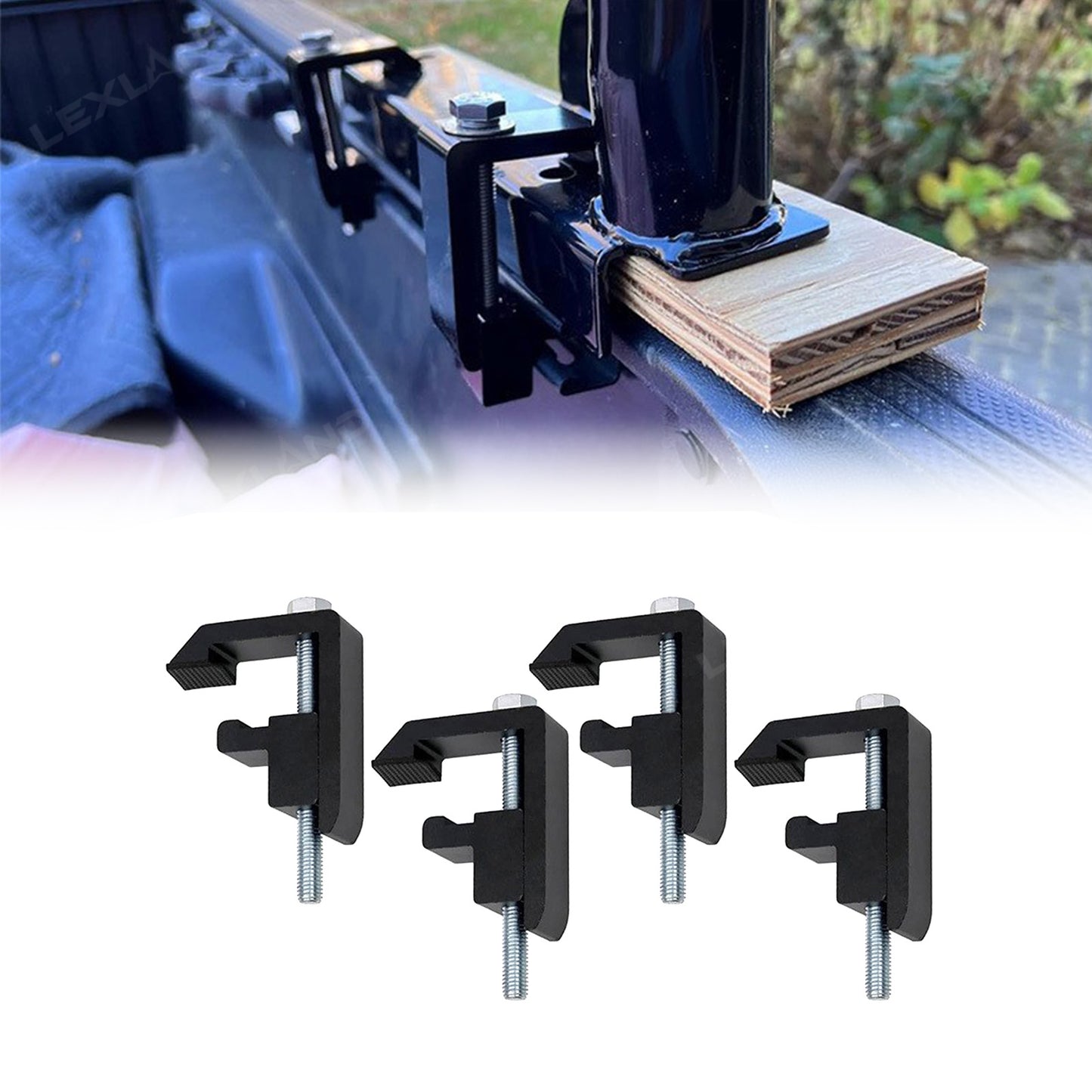 Tacoma/Tundra Truck Mounting Clamps Bed Rail Clamps Cargo Clamps 4PCS for Toyota
