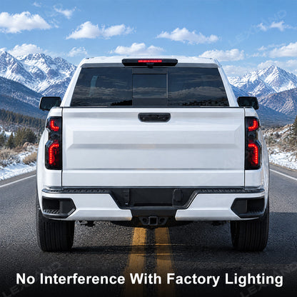 Silverado 1500 Smoked Third Brake Light Cover & Tail Light Covers Overlays Rear Lamp Protector