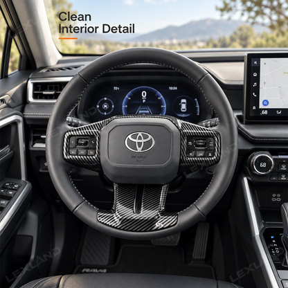 RAV4 Steering Wheel Cover ABS Carbon Fiber Style Interior Upgrade for Toyota