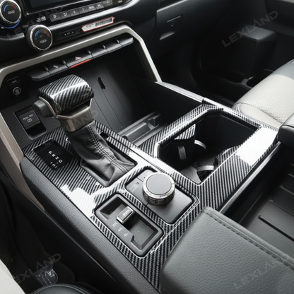 Tundra Center Control Gear Shift Panel Cover Trim ABS Carbon Fiber Style Console Overlay