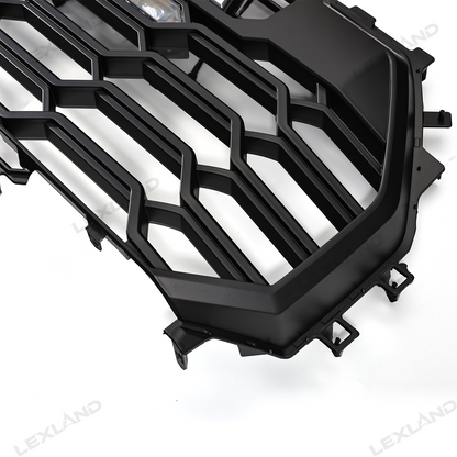 Tundra Front Grille with Amber Light & LED Light Bar TRD-Style Front Bumper Grill Replacement for Toyota