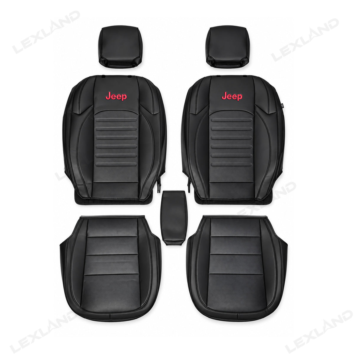 Wrangler Seat Covers 4-Door Embossed Leather Seat Protector Without Rear Armrest