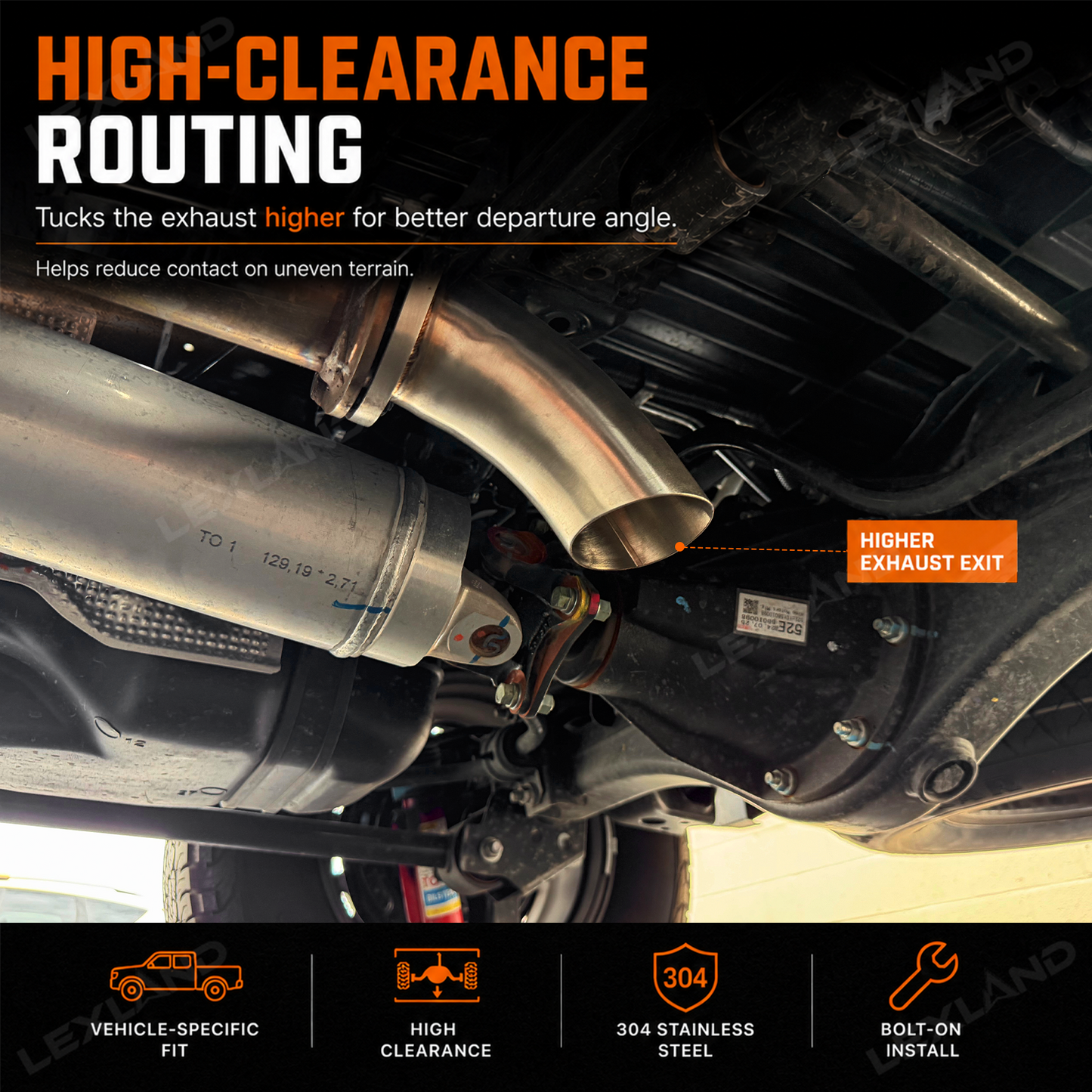 Tacoma Exhaust Tip Off-Road Trail Pipe Stainless Steel Exhaust 2.0 for Toyota
