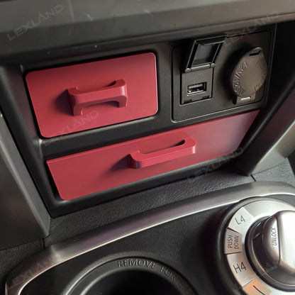 4Runner Storage Drawer Organizer Center Console Cubby Upper & Lower Storage Box 2PCS for Toyota