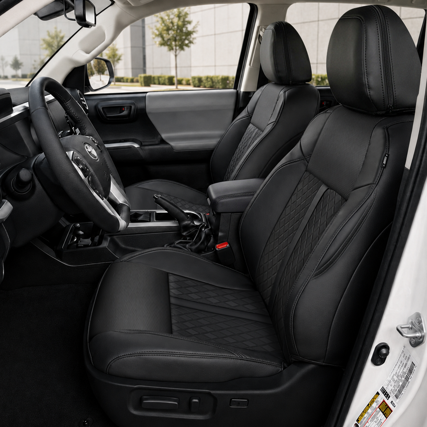 Tacoma/4Runner Diamond Design Seat Covers Premium Nappa Leather Interior Seat Protectors for Toyota