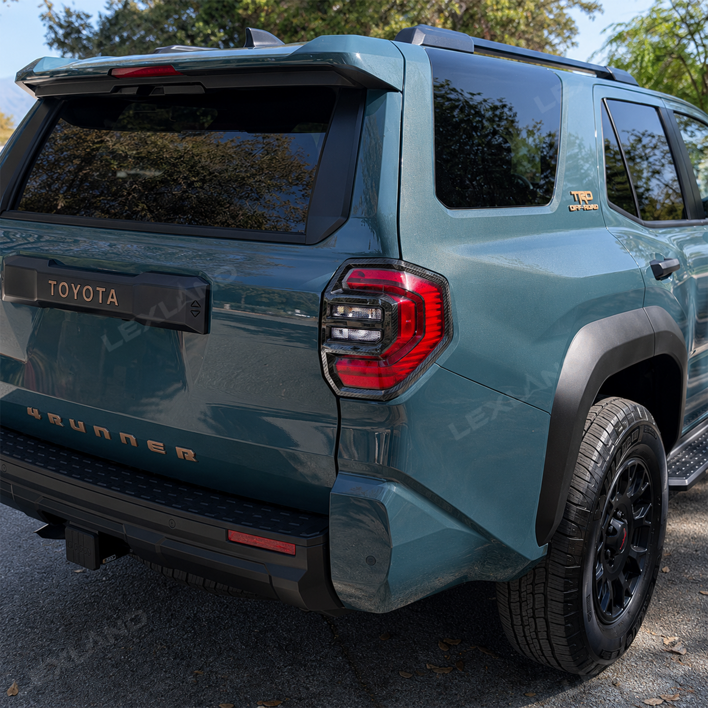 4Runner Tail Light Cover Trim ABS Carbon Fiber Style Rear Taillight Covers Decorative Overlay for Toyota