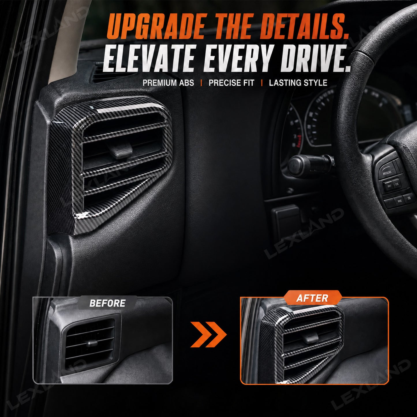 Tundra Dashboard Air Vent Covers AC Vent Overlays ABS Interior Trim 4PCS for Toyota