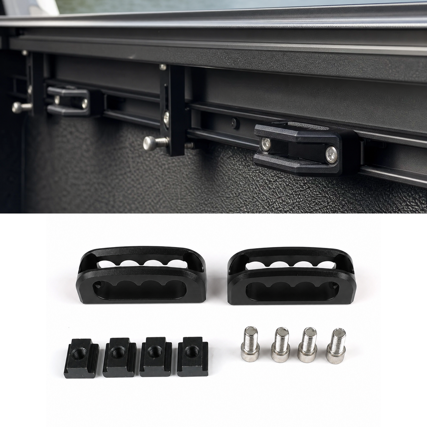 Tacoma Tie Down Anchors Aluminum Bed Rail Cleats for Toyota