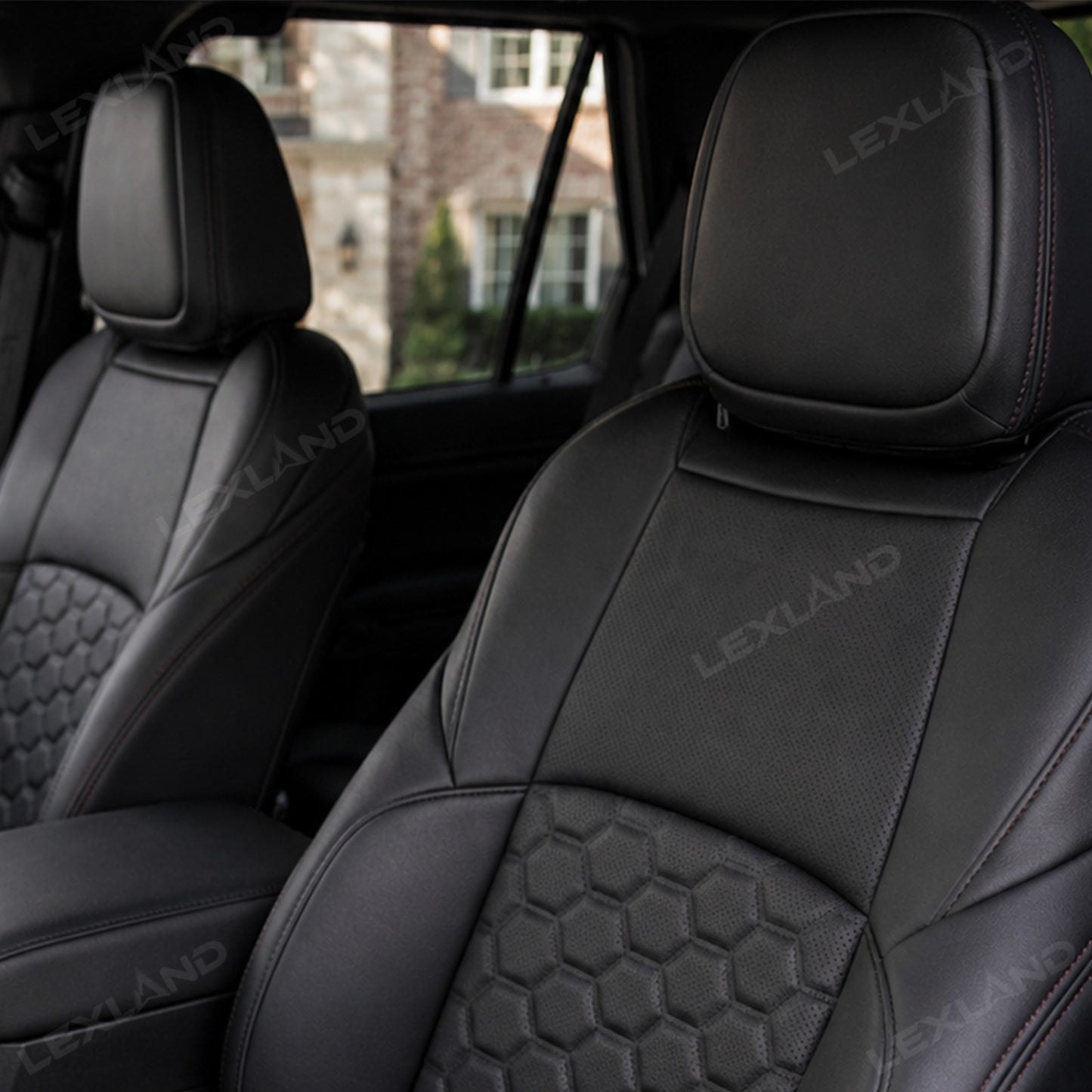 Tacoma Seat Covers Honeycomb-Pattern Seat Protectors with TRD Letter Style for Toyota