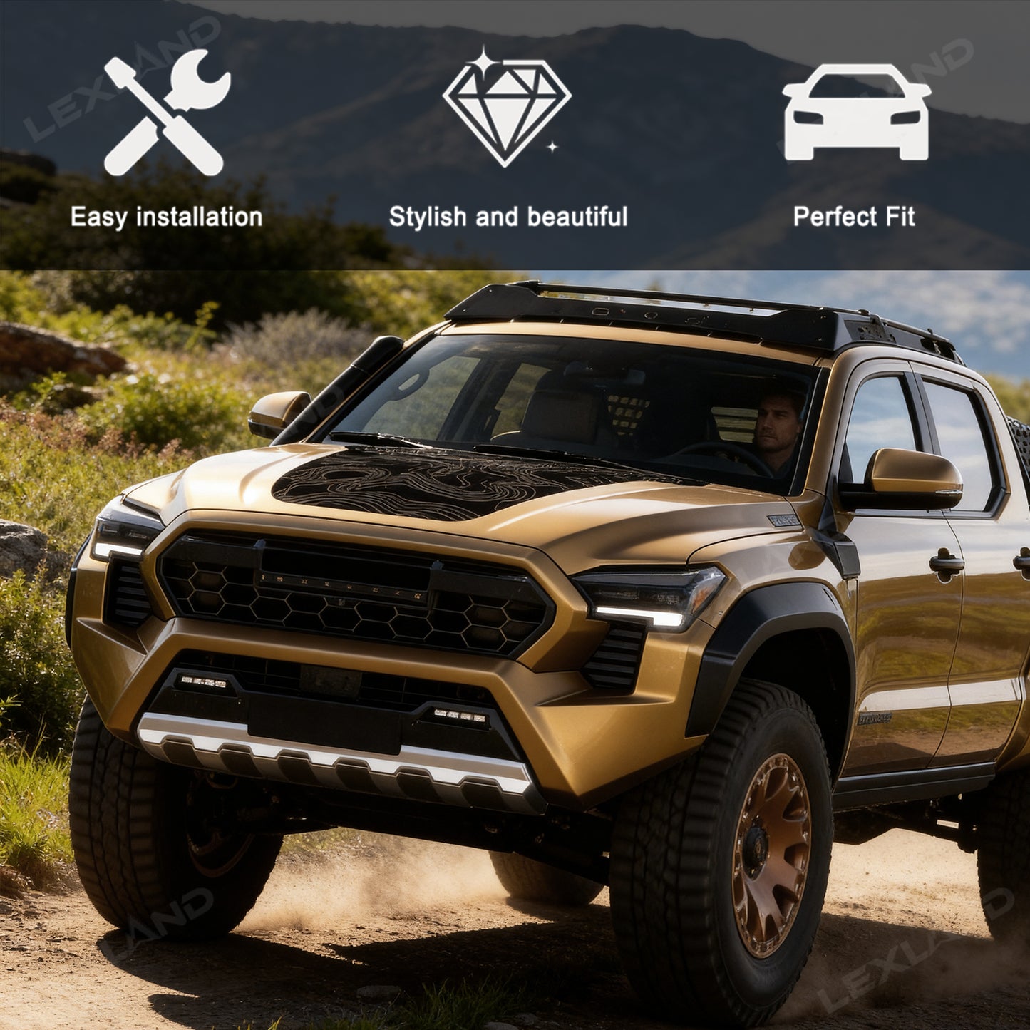 Tacoma Hood Decal Pre-Cut Hood Vinyl Wrap Hood Stamp Hood Sticker for Toyota