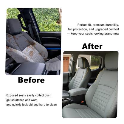 4Runner Seat Covers Embossed Nappa Leather Seat Protector Set with TRD Pro Style for Toyota