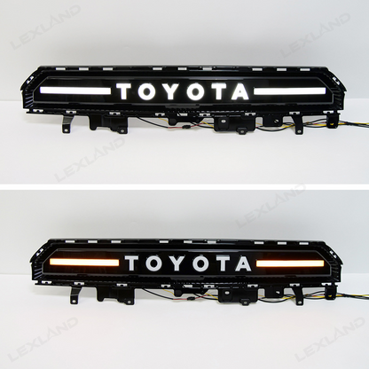 RAV4 Front Bumper Grille Light Bar Dual-Color Illuminated TOYOTA Style Front Grille with DRL