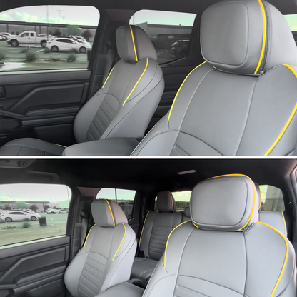 Tacoma/4Runner Seat Covers Embossed Nappa Leather Seat Protector Set with TRD Pro Style for Toyota
