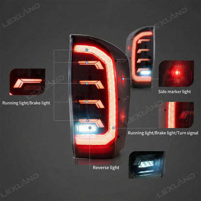 Tacoma LED Tail Lights Smoked Dynamic Form Lighting Sequential Rear Lamps Assembly for Toyota