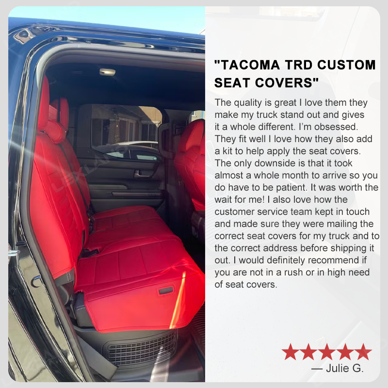 Tacoma /4Runner Seat Covers Full Coverage Embossed Seat Protector with TRD Letter Style for Toyota