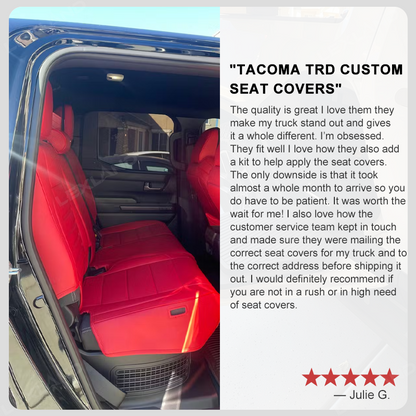 Tacoma /4Runner Seat Covers Full Coverage Embossed Seat Protector with TRD Letter Style for Toyota