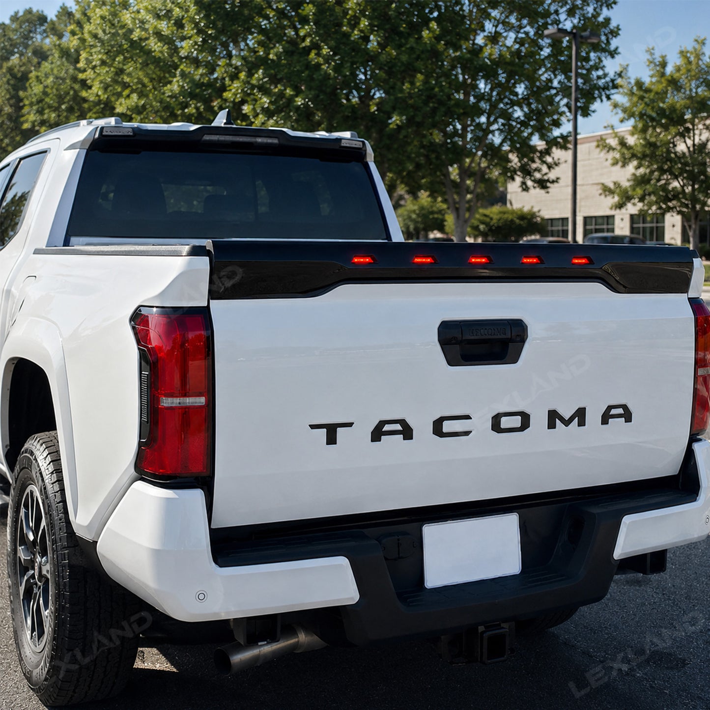 Tacoma Tailgate Protector with LED Lights Rear Tailgate Guard for Toyota