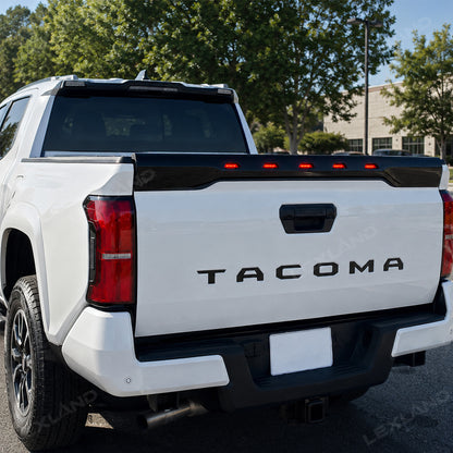 Tacoma Tailgate Protector with LED Lights Rear Tailgate Guard for Toyota