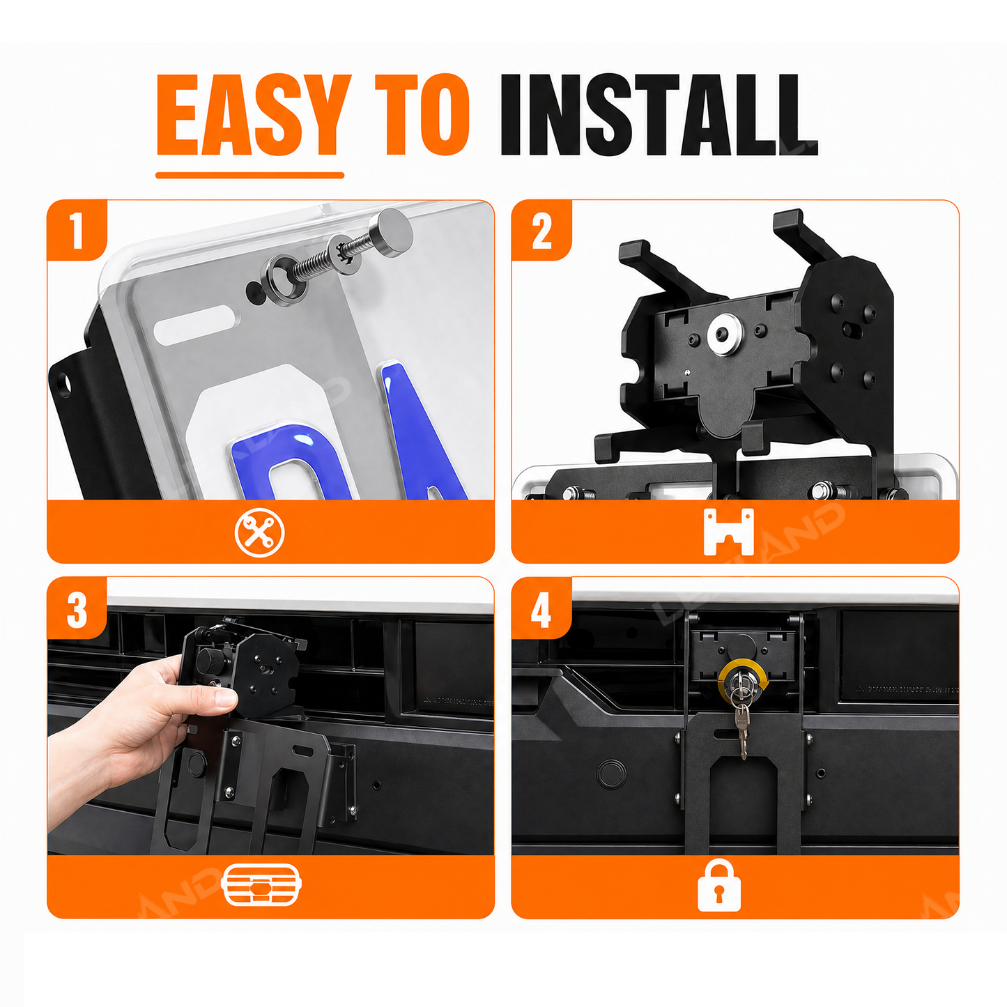 Tacoma Anti-Theft Front License Plate Mount Lockable Aluminum License Plate Holder for Toyota