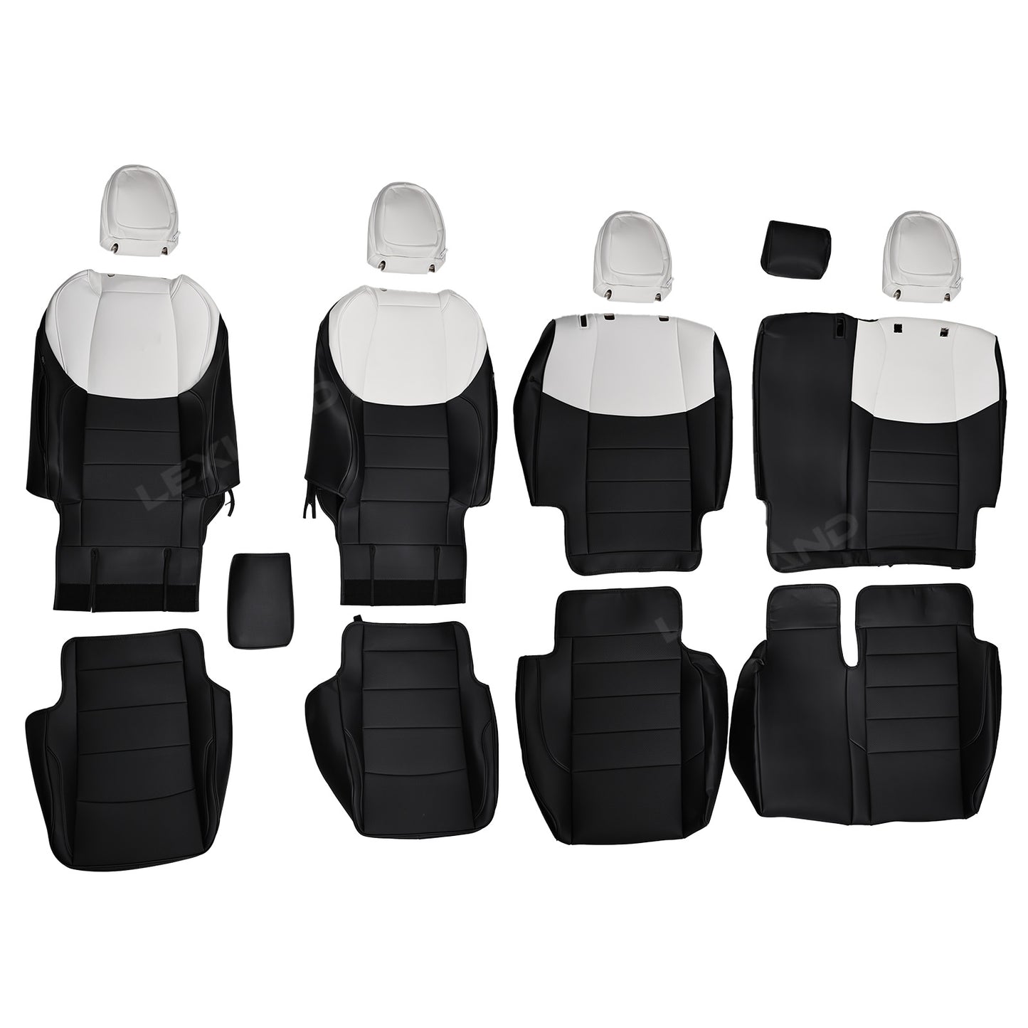 Tacoma /4Runner Seat Covers Black & White Two-tone Seat Protector with TRD Letter Style for Toyota