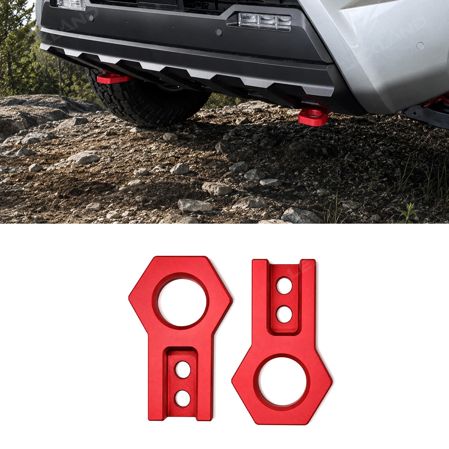 Tacoma /4Runner Front Tow Hooks Off-Road Aluminum Recovery Hooks Bolt-On Tow Points