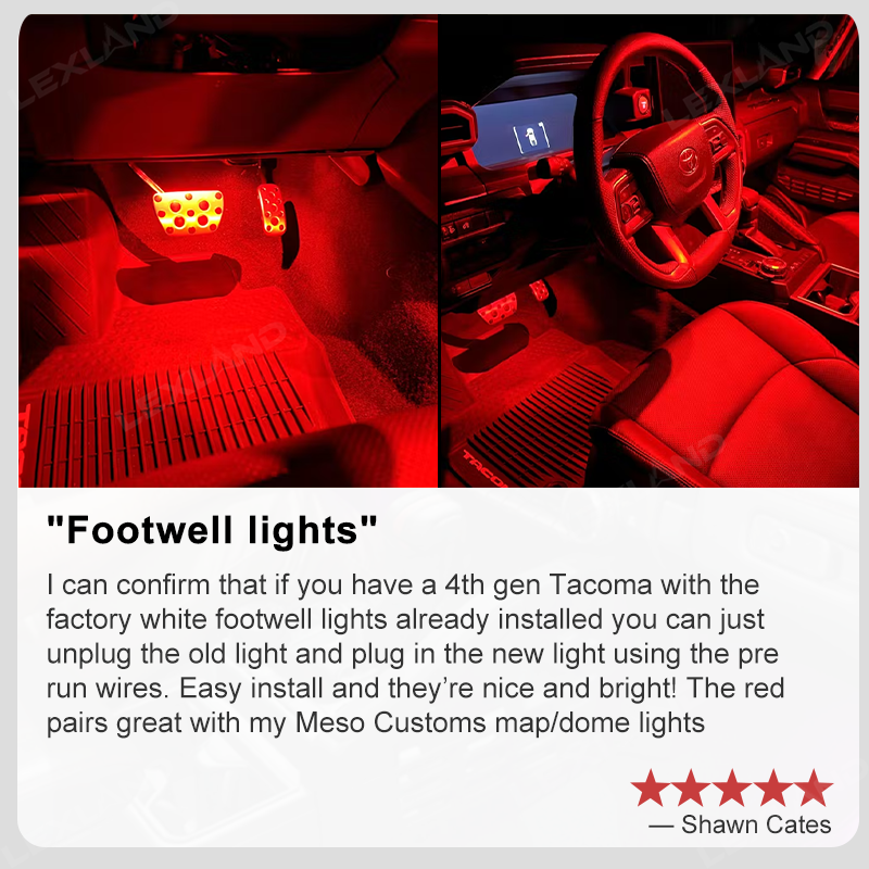 4Runner/Tacoma Footwell Lights LED Floor Foot Ambient Lighting for Toyota
