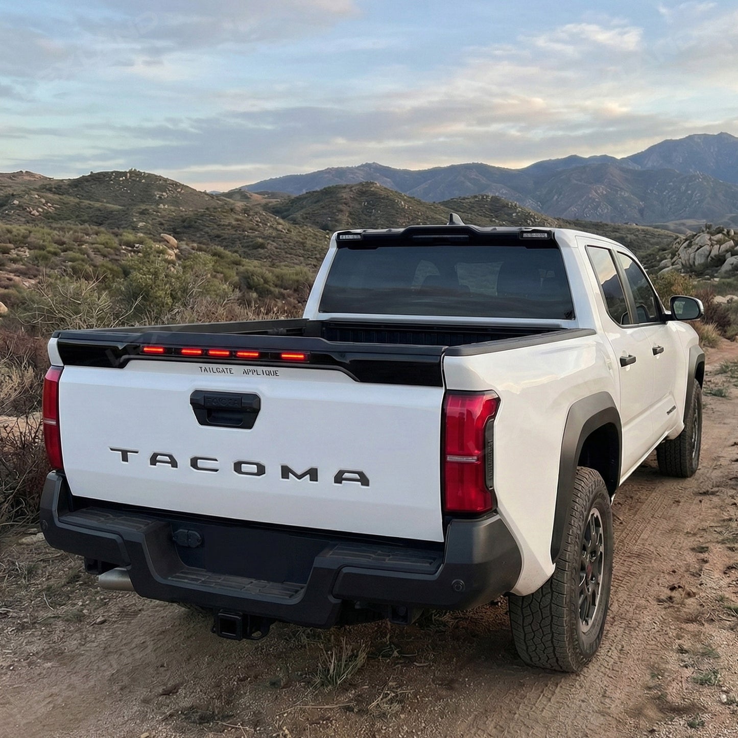 Tacoma Tailgate Protector with LED Lights Rear Tailgate Guard for Toyota