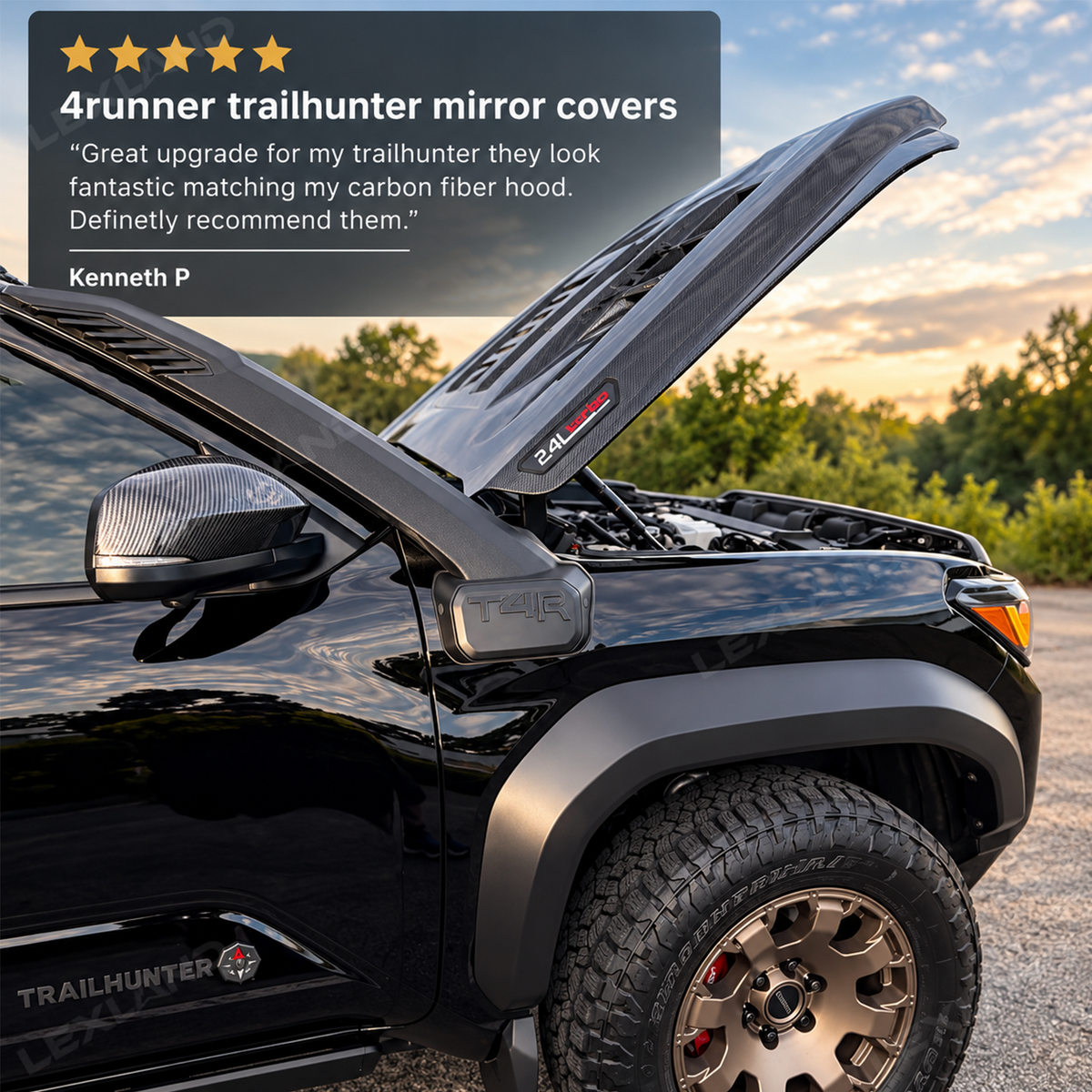 4Runner/Tacoma Side Mirror Covers ABS Carbon Fiber Style Mirror Caps for Toyota