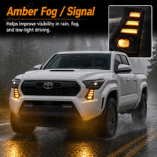 Tacoma LED Daytime Running Lights DRL White/Amber Fang Lamps Front Accent Lights for Toyota