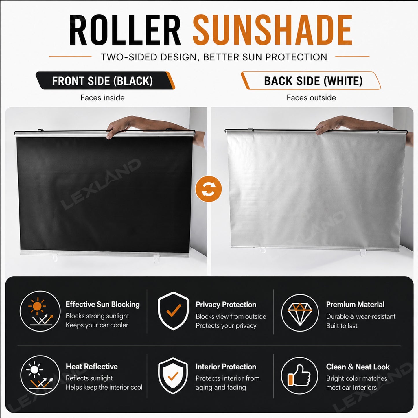 Tacoma Retractable Windshield Sun Shade Easy Pull Heat Blocking & UV Protection Interior Sunshade 2.0