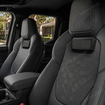 Tacoma/4Runner Seat Covers with Carbon Fiber-Style Badge Embossed Nappa Camo Seat Protector for Toyota