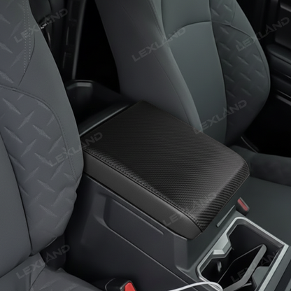 Tacoma /4Runner Center Console Cover Carbon Fiber Style Leather Armrest Box Cover Trim for Toyota