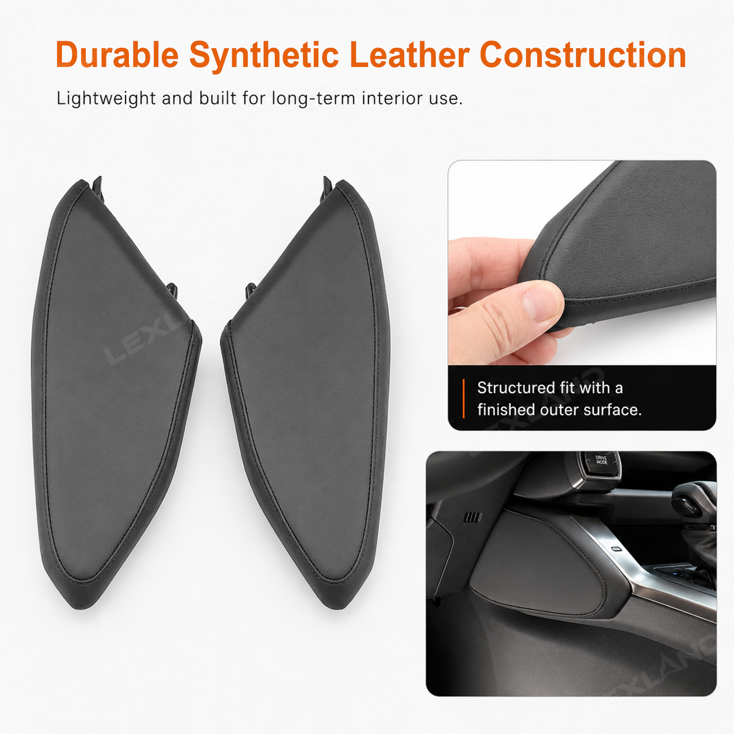 RAV4 Center Console Knee Pad Scratch-Resistant Leather Padded Cushions 2PCS for Toyota