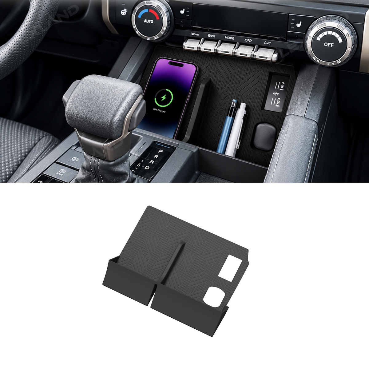 Tacoma/4Runner Center Console Wireless Charging Mat Silicone Wireless Charging Pad 2.0 for Toyota
