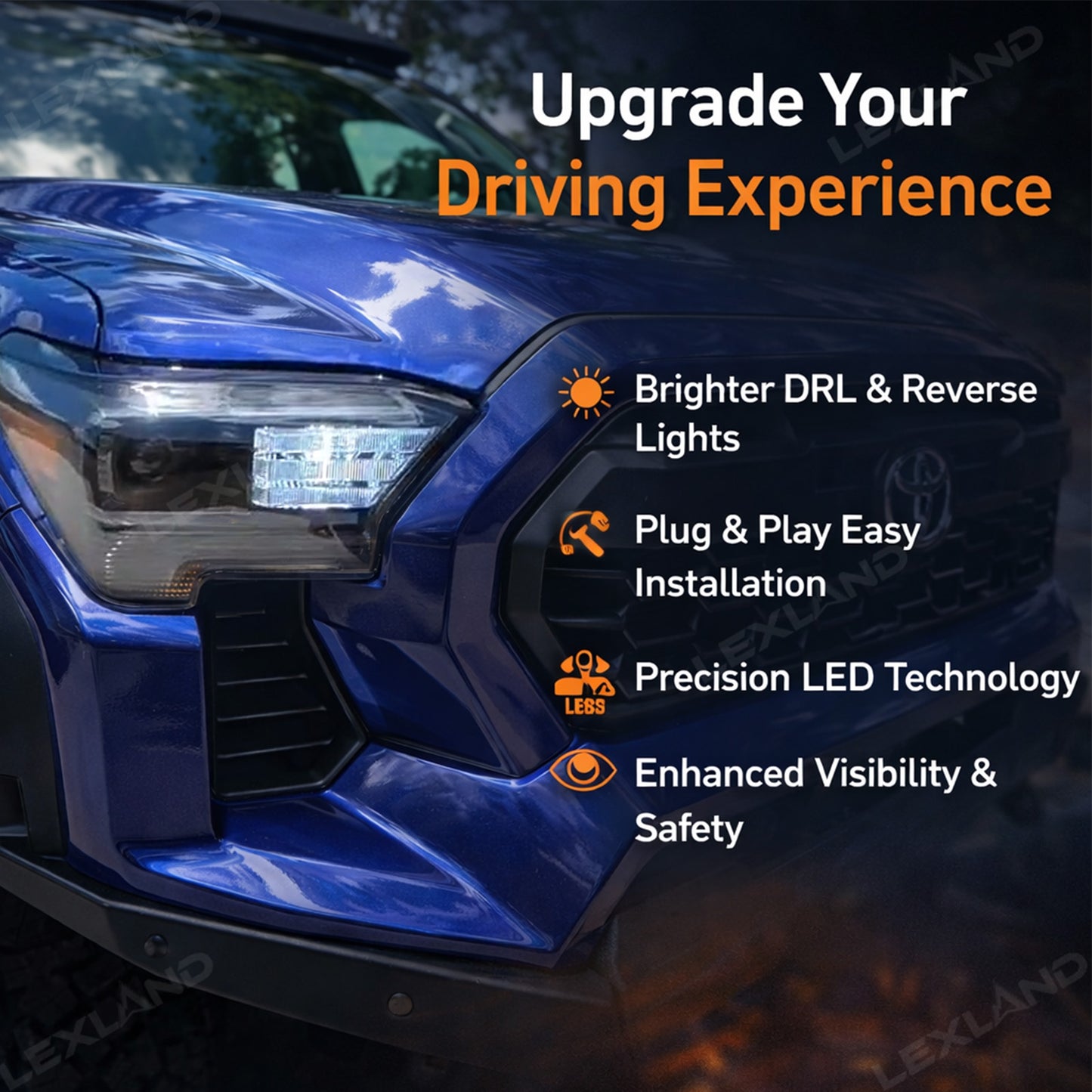 Tacoma Front DRL Turn Signal Parking Light 7443 LED Bulb Replacement Kit