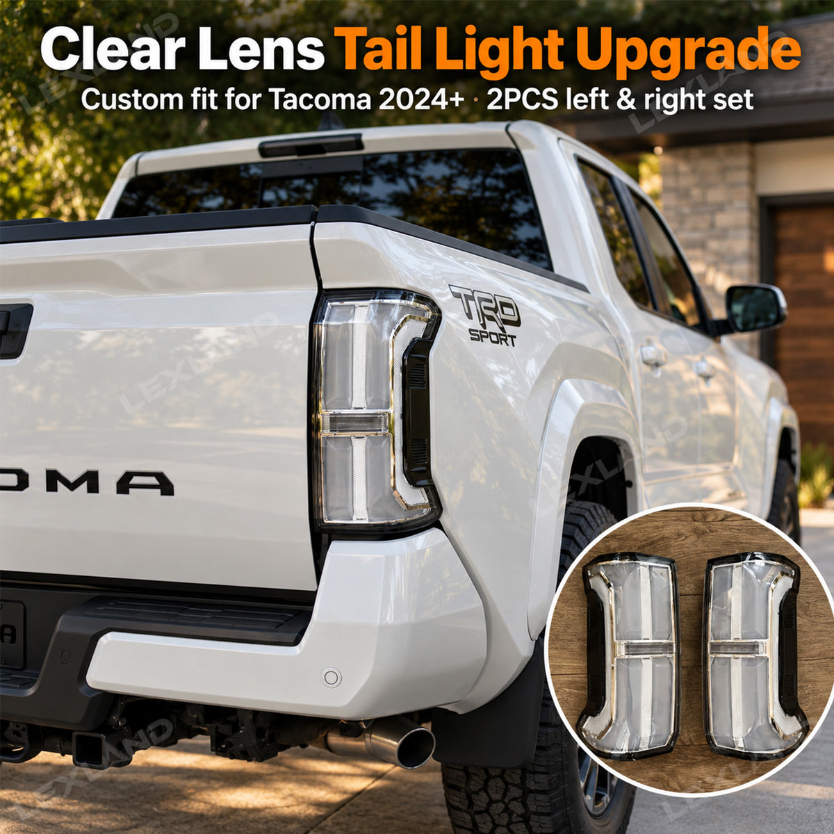 Tacoma LED Tail Lights Clear Lens Rear Lamp Upgrade 2PCS for Toyota