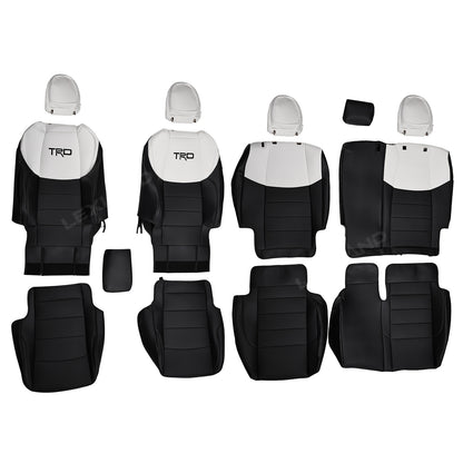 Tacoma /4Runner Seat Covers Black & White Two-tone Seat Protector with TRD Letter Style for Toyota
